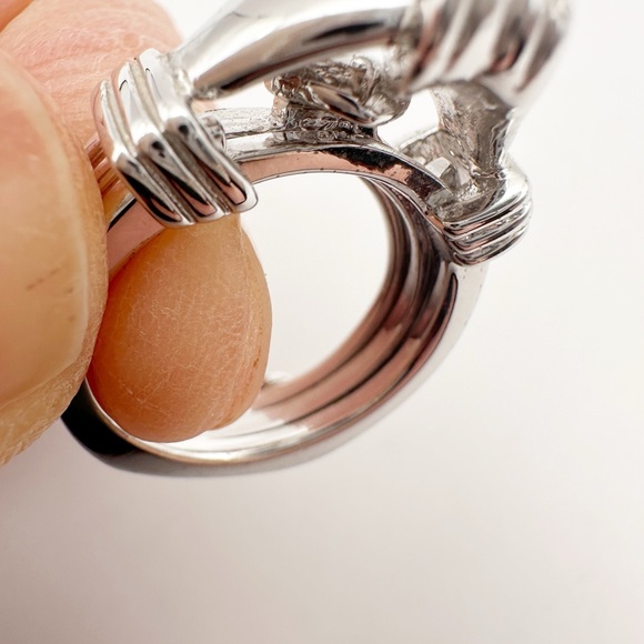 Sterling Silver Holding Hands GIMMEL Ring Love Friendship Marriage Heart Sz 5.75 - Picture 5 of 13